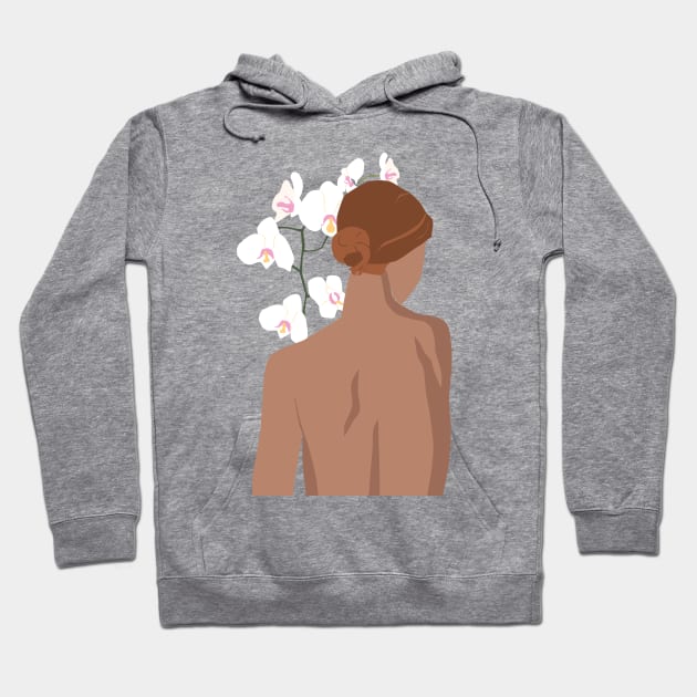 Woman With Orchid Hoodie by JunkyDotCom
